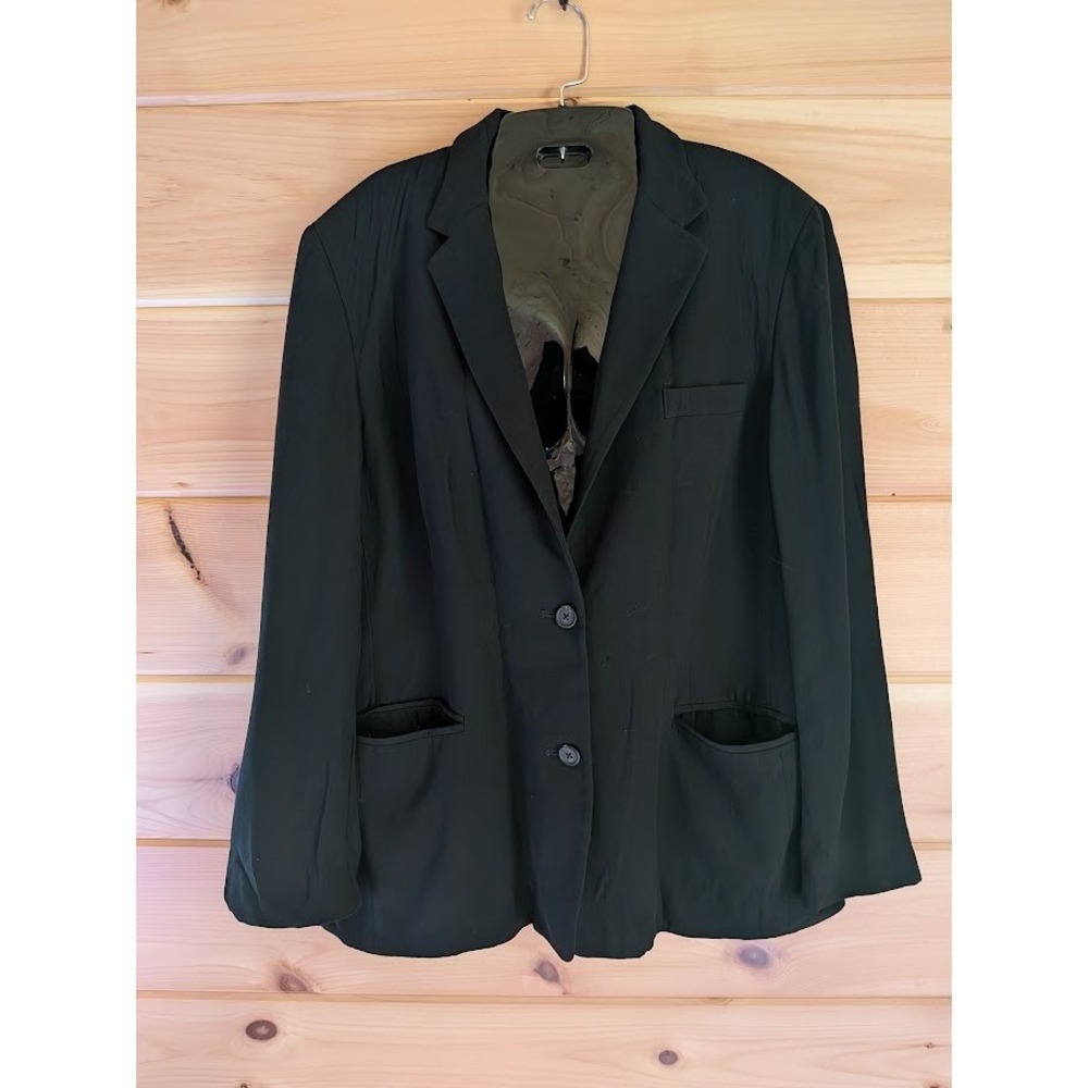 Vintage Lauren Ralph Lauren Blazer Women 16 Wool Blend Dark Academia Luxury USA